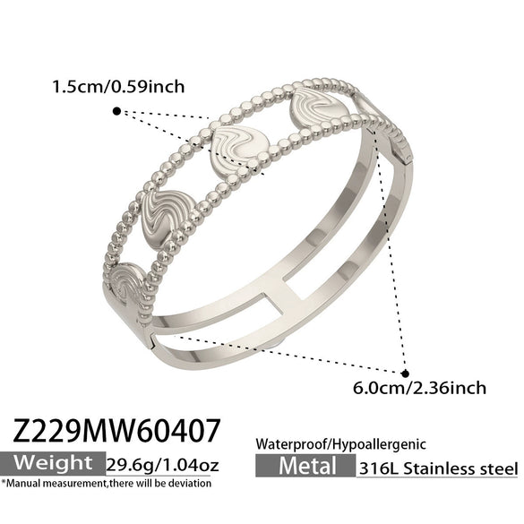 Wholesale 18K Goldplated Geometric Spiral Pattern Stainless Steel Bracelet For Women