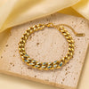Wholesale 18K Goldplated Geometric Titanium Steel Cuban Chain Bracelet For Women