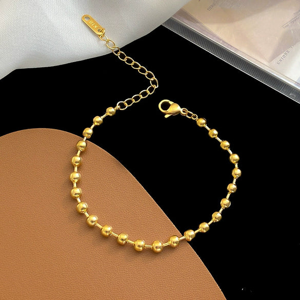 Wholesale 18K Goldplated Geometric Titanium Steel Cuban Chain Bracelet For Women