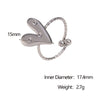 Wholesale 18K Goldplated Heart Shape Simple Stainless Steel Open Ring For Women