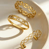 Wholesale 18K Goldplated Stainless Steel Geometric Cut Out Buckle Cross Opening Bracelet