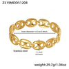 Wholesale 18K Goldplated Stainless Steel Geometric Cut Out Buckle Cross Opening Bracelet