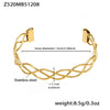 Wholesale 18K Goldplated Stainless Steel Geometric Cut Out Buckle Cross Opening Bracelet