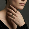 Wholesale 18K Goldplated Stainless Steel Geometric Rings With Marquise Zircon Pendants Women's Jewelry Accessories