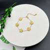Wholesale 18K Goldplated Stainless Steel Minimalist Leaf Pattern Clover Bracelet For Women