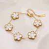 Wholesale 18K Goldplated Stainless Steel Minimalist Leaf Pattern Clover Bracelet For Women
