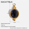 Wholesale 18K Goldplated Stainless Steel Natural Stone Pendant With Cutting And Polishing Technique Vintage Charm Popular Geometric Ins Style Jewelry Accessories