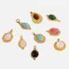Wholesale 18K Goldplated Stainless Steel Natural Stone Pendant With Cutting And Polishing Technique Vintage Charm Popular Geometric Ins Style Jewelry Accessories