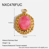 Wholesale 18K Goldplated Stainless Steel Natural Stone Pendant With Cutting And Polishing Technique Vintage Charm Popular Geometric Ins Style Jewelry Accessories