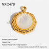Wholesale 18K Goldplated Stainless Steel Natural Stone Pendant With Cutting And Polishing Technique Vintage Charm Popular Geometric Ins Style Jewelry Accessories