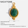Wholesale 18K Goldplated Stainless Steel Natural Stone Pendant With Cutting And Polishing Technique Vintage Charm Popular Geometric Ins Style Jewelry Accessories