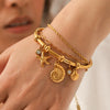 Wholesale 18K Goldplated Stainless Steel Starfish Conch Scallop Cross Electroplated Ocean Breeze Minimalist Ins Style Ring Bracelet Jewelry Accessories