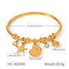 Wholesale 18K Goldplated Stainless Steel Starfish Conch Scallop Cross Electroplated Ocean Breeze Minimalist Ins Style Ring Bracelet Jewelry Accessories