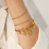 Wholesale 18K Goldplated Stainless Steel Starfish Conch Scallop Cross Electroplated Ocean Breeze Minimalist Ins Style Ring Bracelet Jewelry Accessories