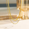Wholesale 18K Goldplated Titanium Steel Double Layer Overlapping Geometric Snake Chain Clavicle Necklace For Women