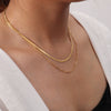 Wholesale 18K Goldplated Titanium Steel Double Layer Overlapping Geometric Snake Chain Clavicle Necklace For Women