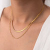 Wholesale 18K Goldplated Titanium Steel Double Layer Overlapping Geometric Snake Chain Clavicle Necklace For Women