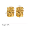 Wholesale 18K Goldplated Titanium Steel Geometric Pleated Earrings For Women
