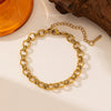 Wholesale 18K Goldplated Titanium Steel O Word Chain Necklace And Bracelet Jewelry For Women