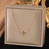 Wholesale 18K Real Gold Plated Geometric Titanium Steel Jewelry Necklace And Bracelet For Women Light Luxury Style