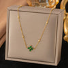 Wholesale 18K Real Gold Plated Geometric Titanium Steel Jewelry Necklace And Bracelet For Women Light Luxury Style