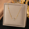 Wholesale 18K Real Gold Plated Geometric Titanium Steel Jewelry Necklace And Bracelet For Women Light Luxury Style