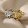 Wholesale 18K Real Gold Plated Stainless Steel Geometric Heart Shaped Open Ring For Women Light Luxury Style Fashion Accessories