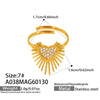 Wholesale 18K Real Gold Plated Stainless Steel Geometric Heart Shaped Open Ring For Women Light Luxury Style Fashion Accessories