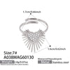 Wholesale 18K Real Gold Plated Stainless Steel Geometric Heart Shaped Open Ring For Women Light Luxury Style Fashion Accessories