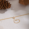 Wholesale 18K Real Gold Plated Stainless Steel Zircon Floral Yshaped O Word Chain Necklace For Girls