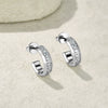 Wholesale 14K Stainless Steel Electroplated Light Luxury Minimalist Geometric Cshaped Zircon Earrings For Women