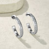 Wholesale 14K Stainless Steel Electroplated Light Luxury Minimalist Geometric Cshaped Zircon Earrings For Women