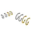 Wholesale 14K Stainless Steel Electroplated Light Luxury Minimalist Geometric Cshaped Zircon Earrings For Women