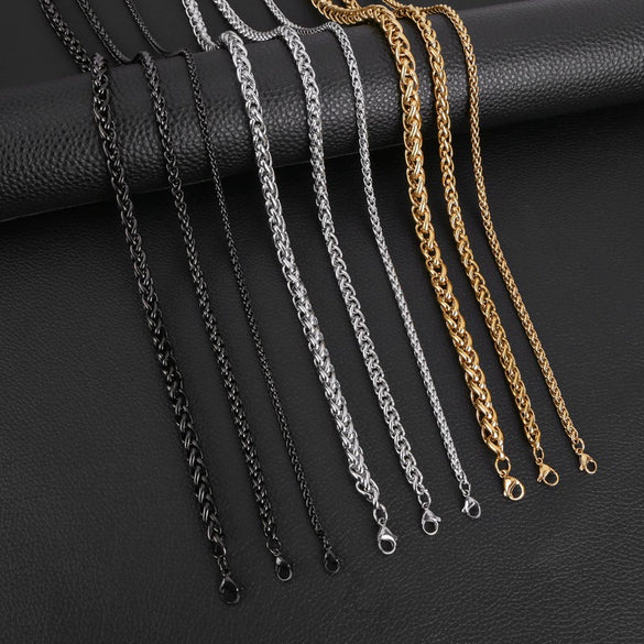Wholesale Keel Chain Cuban Titanium Steel Chain Geometric Style Electroplated For Men And Women