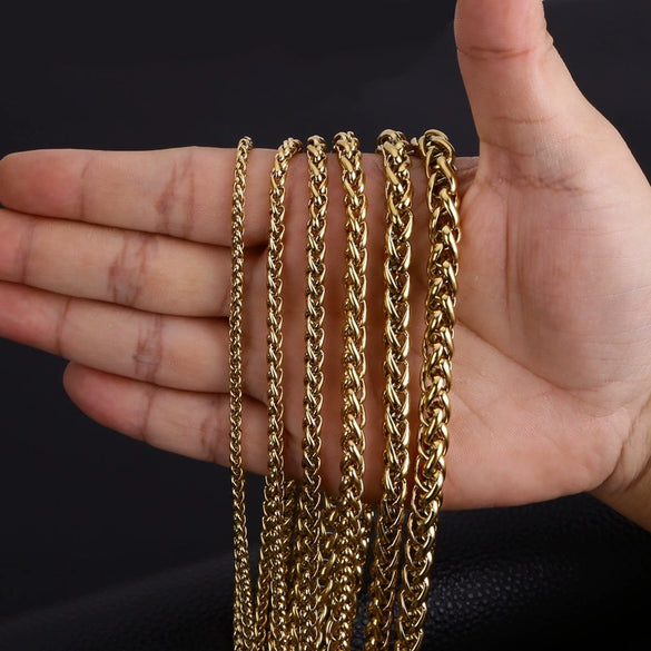 Wholesale Keel Chain Cuban Titanium Steel Chain Geometric Style Electroplated For Men And Women