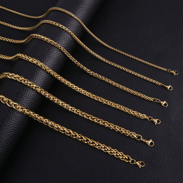 Wholesale Keel Chain Cuban Titanium Steel Chain Geometric Style Electroplated For Men And Women