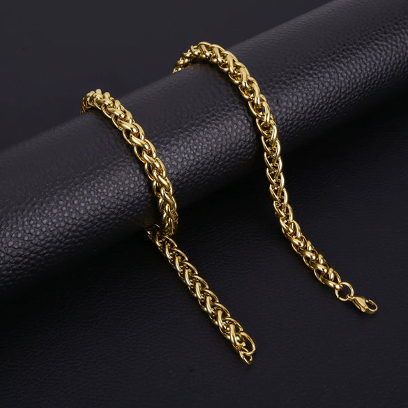 Wholesale Keel Chain Cuban Titanium Steel Chain Geometric Style Electroplated For Men And Women