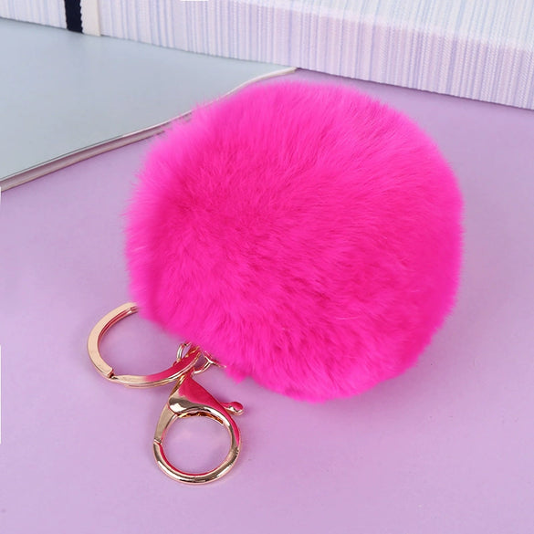 Wholesale Keychain Imitation Rex Rabbit Fur Ball Plush Creative Car And Bag Pendant