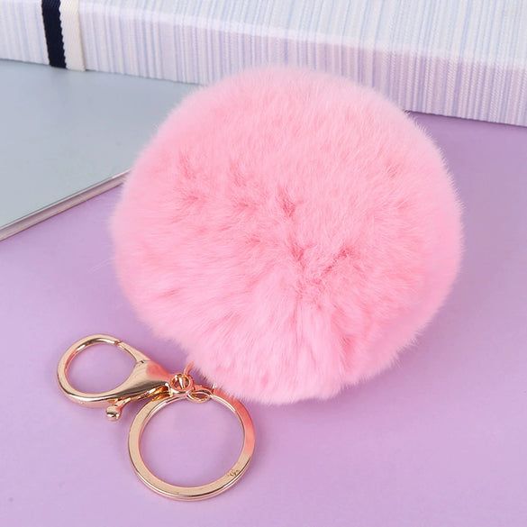 Wholesale Keychain Imitation Rex Rabbit Fur Ball Plush Creative Car And Bag Pendant