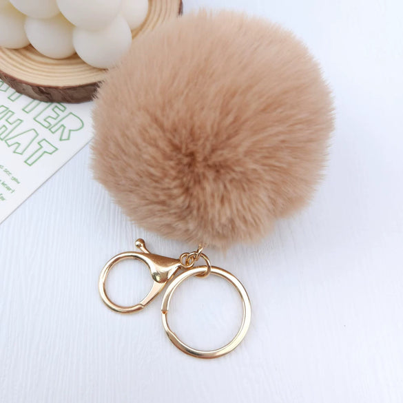 Wholesale Keychain Imitation Rex Rabbit Fur Ball Plush Creative Car And Bag Pendant