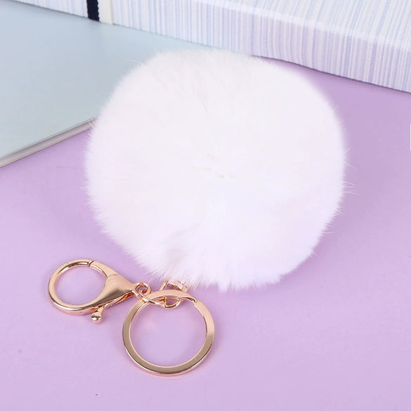 Wholesale Keychain Imitation Rex Rabbit Fur Ball Plush Creative Car And Bag Pendant