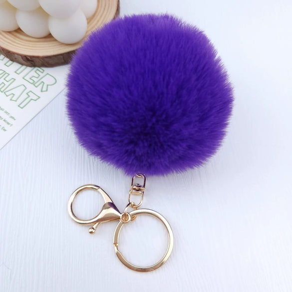 Wholesale Keychain Imitation Rex Rabbit Fur Ball Plush Creative Car And Bag Pendant