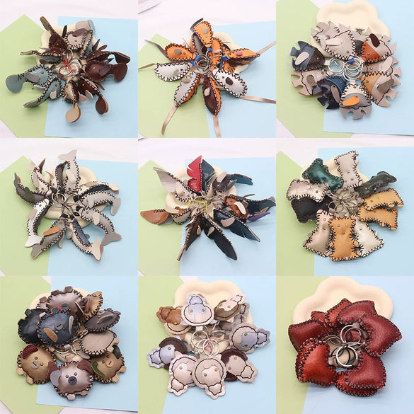 Wholesale Keychain Leather Animal Hand Sewn Retro Trend