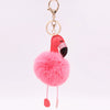 Wholesale Keychain Pu Leather Imitation Rex Rabbit Fur Flamingo Toucan Fur Ball Pendant