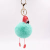 Wholesale Keychain Pu Leather Imitation Rex Rabbit Fur Flamingo Toucan Fur Ball Pendant