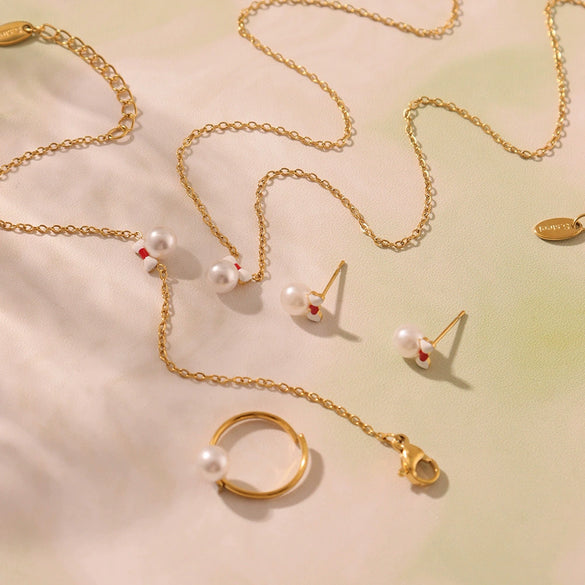 Wholesale Kids Sweet Princess Style Ferris Wheel Jewelry Set With Stainless Steel And Titanium Steel Electroplated