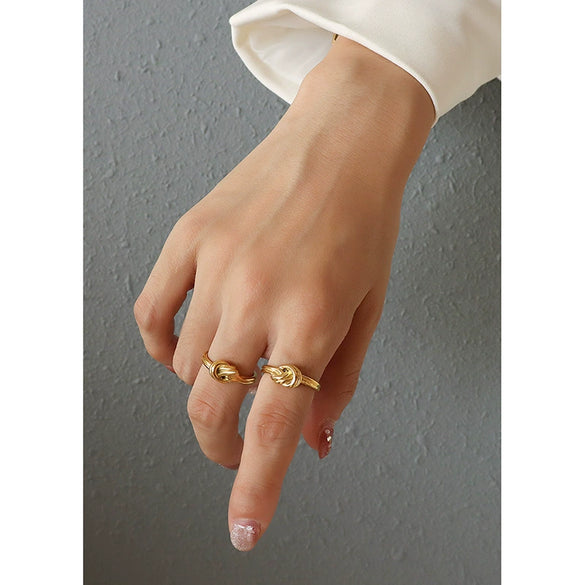 Wholesale Knot Casting Ring Titanium Steel Geometric Electroplating For Women