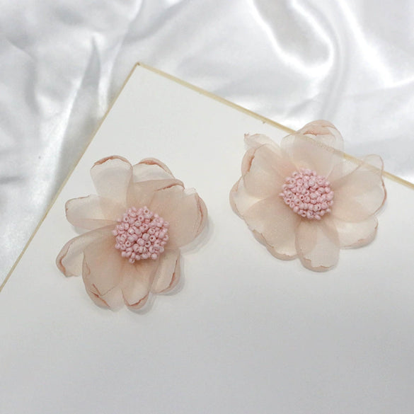 Wholesale Lace Flower Stud Earrings With S925 Silver Needle Fresh Fairy Temperament