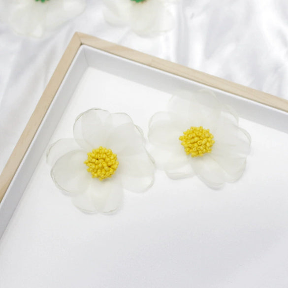 Wholesale Lace Flower Stud Earrings With S925 Silver Needle Fresh Fairy Temperament