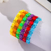 Wholesale Ladies Acrylic Geometric Fivepointed Star Handmade Elastic Multilayer Bracelet
